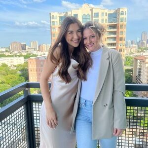 Tan Double-Breasted Women's Blazer